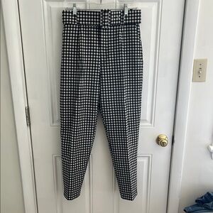 Zara Black and White Checkered Pants